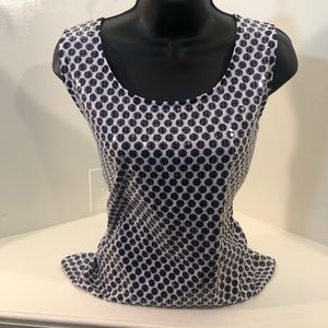 Chico’s black/white dotted sequin tank; size 3